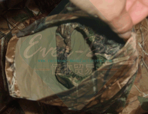 Camo rain jacket sleeves